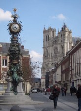 The clock and cathedral.