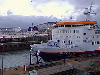 The port plus ships.