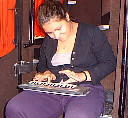 Danielle playing The Pantry People a little tune.