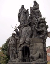Statues of Saints John Of Matha, Felix Of Valois and Ivan, on Charles Bridge