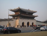 Gwanghwamun, entrace to Gyeongbokgung Palace. The gate has been destroyed several times, and most recently reconstructed in 2010.