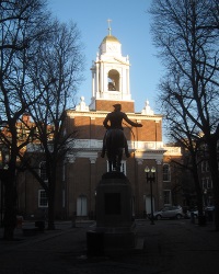 Statue of Paul Revere outside St. Stephen's.