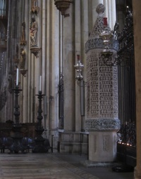 A surprisingly effective modern tabernacle that stands in for a gothic one removed in 1769.