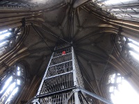 Climbing the south tower.