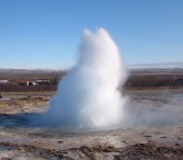 The Strokkur geyser at the site of the Geysir.