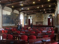 The gothic hall inside the town hall.