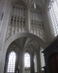 The west end showing the fine panel work that recalls English perpendicular.